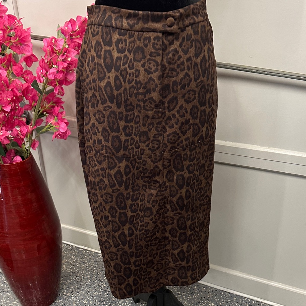 Leopard Print Brown Skirt